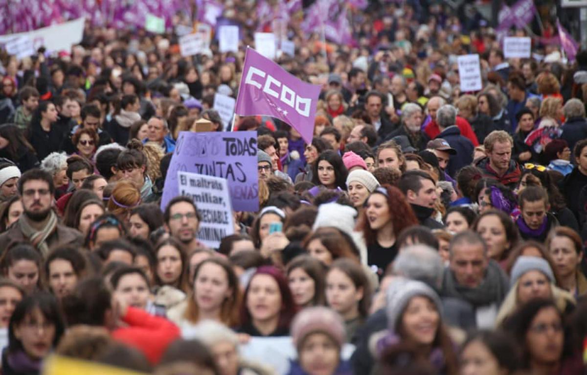 Aspecto de la manifestacin celebrada en Madrid