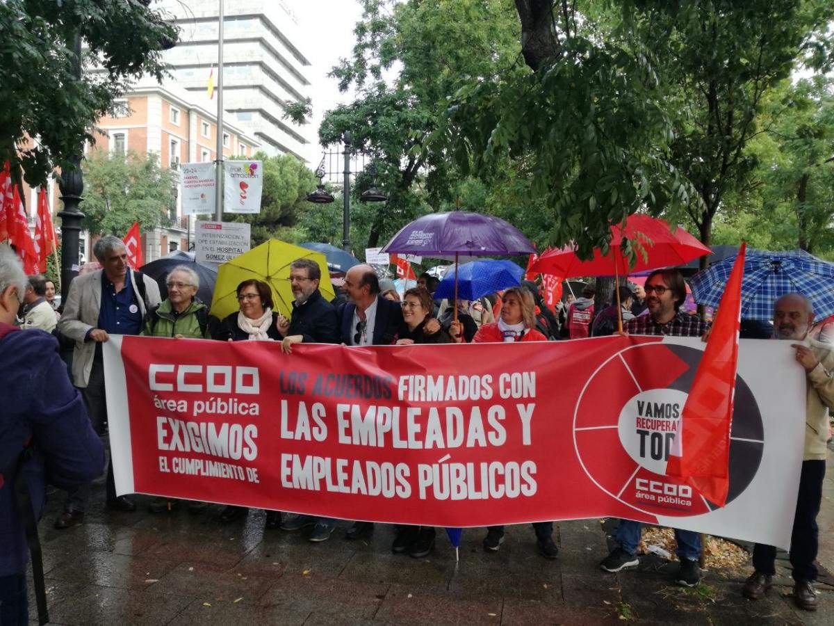 El rea Pblica de CCOO concentrado frente al Ministerio de Poltica Territorial y Funcin Pblica