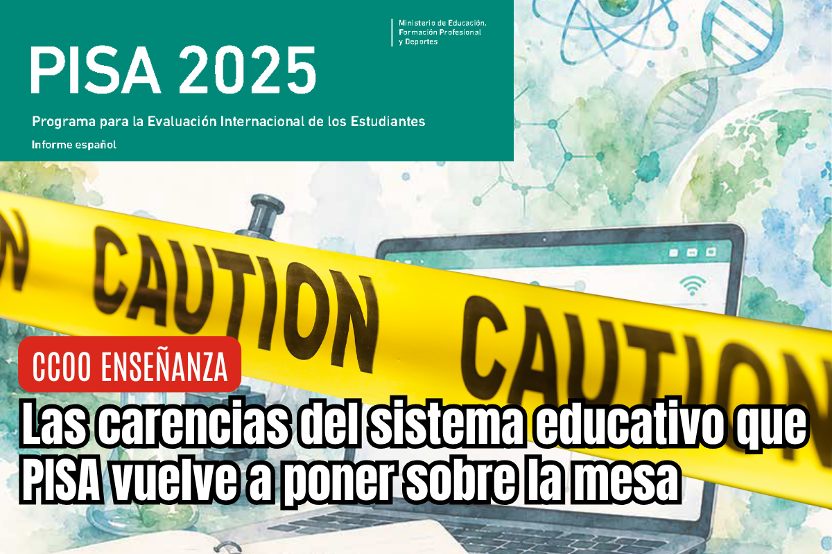 CCOO reclama más inversión, reducción de ratios, refuerzo de la orientación y mejores condiciones laborales para el conjunto del personal educativo