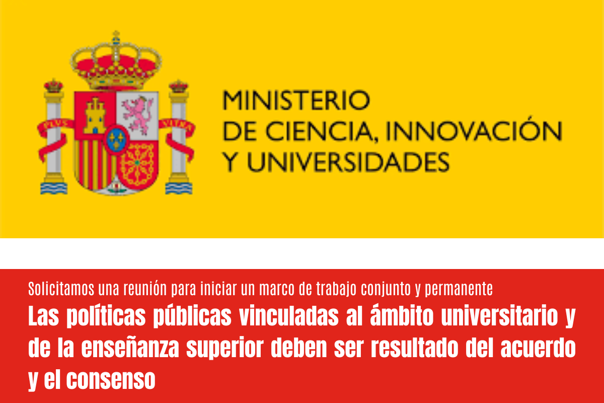 Solicitamos reunin con el Ministerio de Ciencia, Innovacin y Universidades