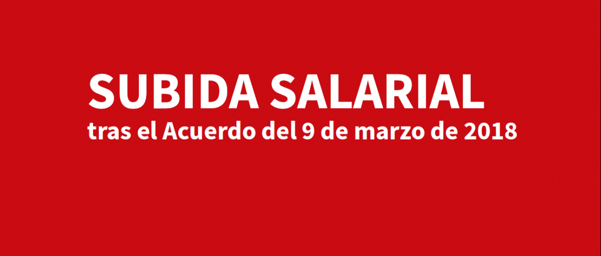 Subida salarial tras el Acuerdo del 9 de marzo de 2018